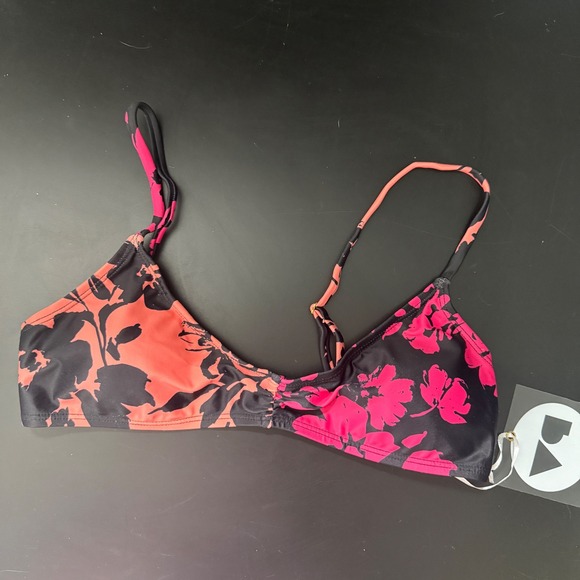 Perfect Vacation Other - Perfect Vacation Floral Bikini Top Pink Orange Black XS NWT